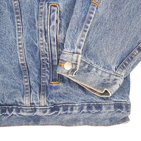 Vintage Eagle and US Flag Jean Jacket Men 4XL Trucker Made USA IAM Union Tyca - Picture 7 of 15